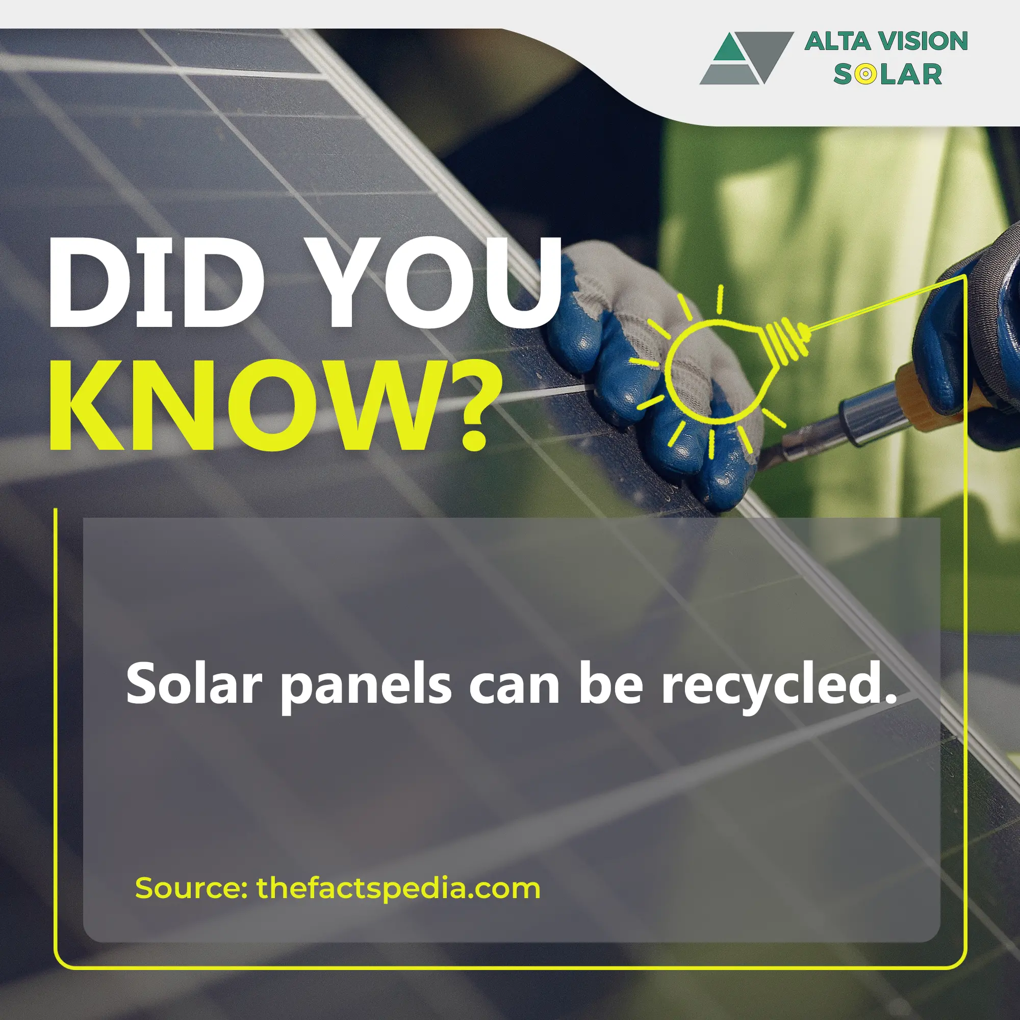 Solar panels can be recycled