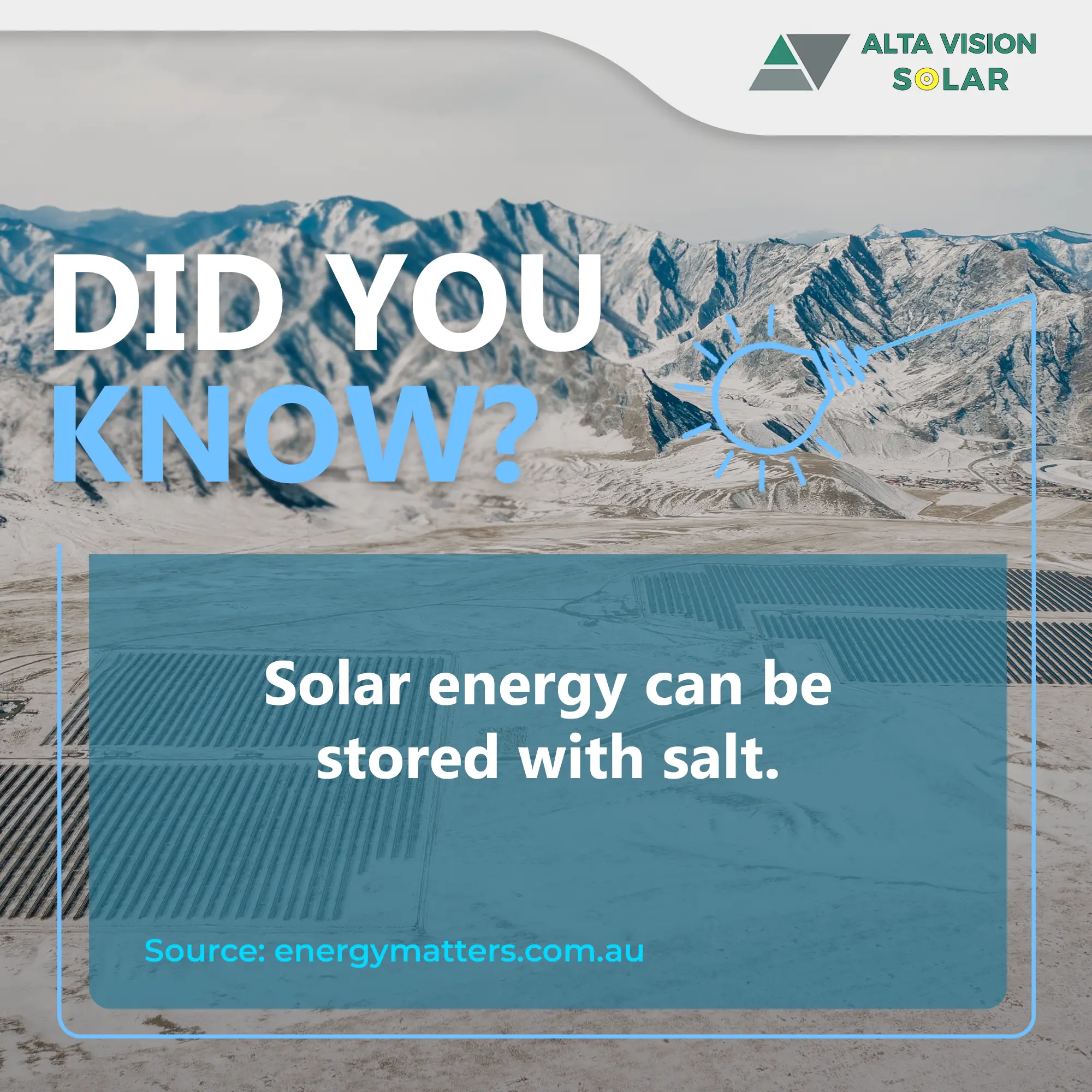 Solar energy can be stored with salt